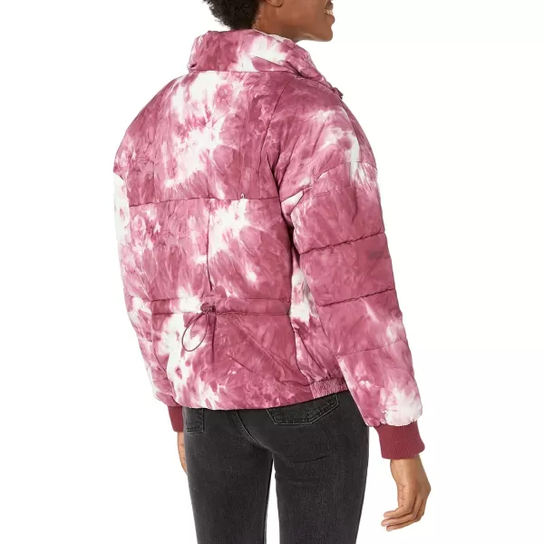 Levis Womens Cinch Waist Puffer JacketDeep Pink Tie Dye