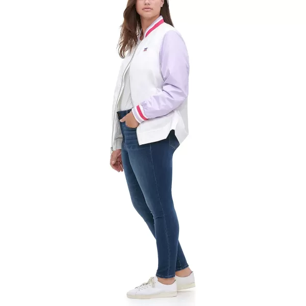 Levis Womens Colorblocked Retro Bomber Jacket Standard amp Plus SizesThistleWhite