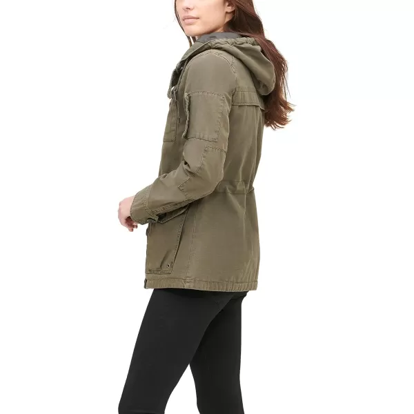 Levis Womens Cotton Four Pocket Hooded Field Jacket Standard amp Plus SizesArmy Green