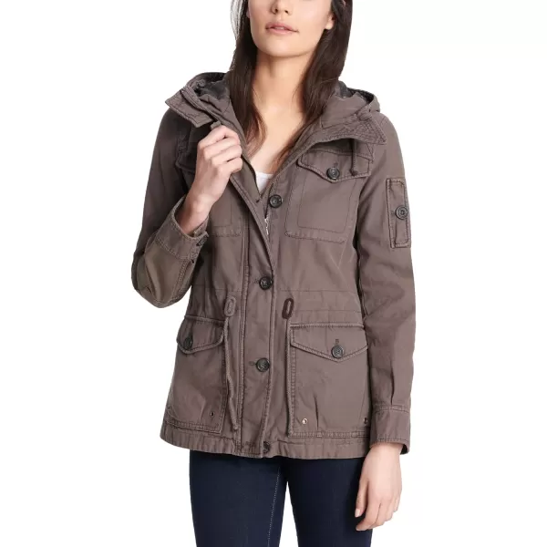 Levis Womens Cotton Four Pocket Hooded Field Jacket Standard amp Plus SizesGrey