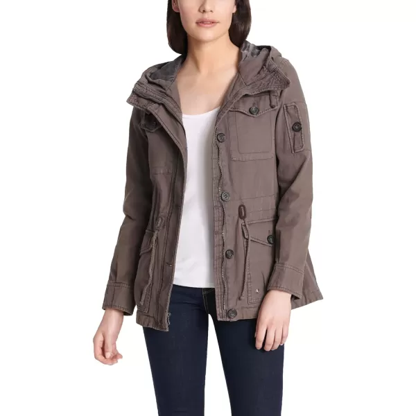 Levis Womens Cotton Four Pocket Hooded Field Jacket Standard amp Plus SizesGrey