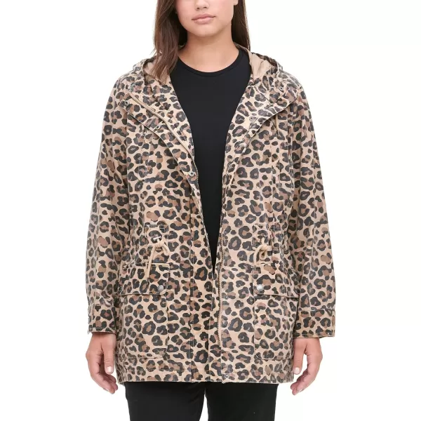 Levis Womens Cotton Hooded Anorak Jacket Standard amp Plus SizesCamel Leopard