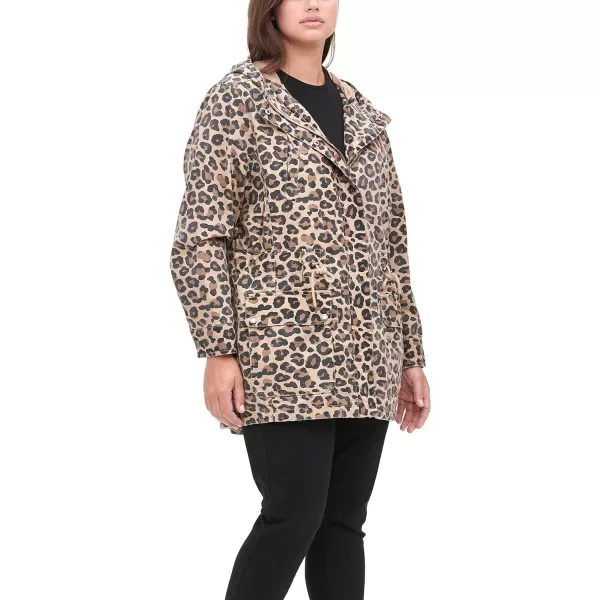 Levis Womens Cotton Hooded Anorak Jacket Standard amp Plus SizesCamel Leopard