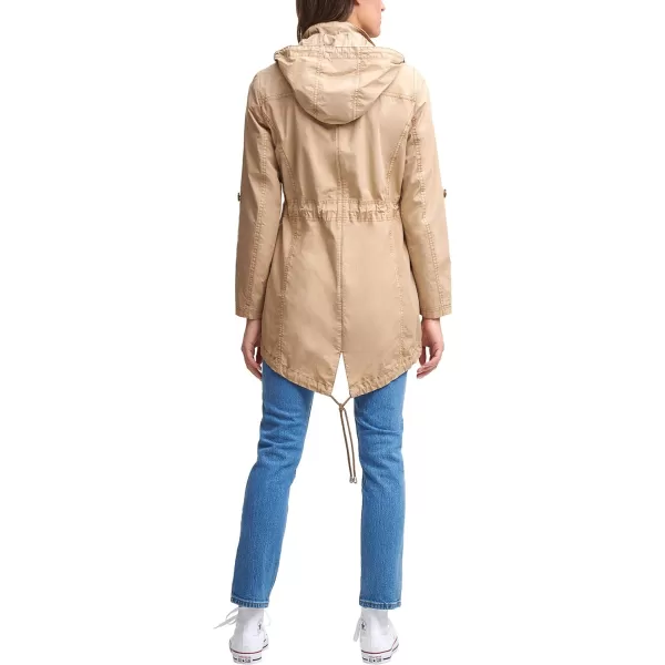 Levis Womens Cotton Hooded Anorak Jacket Standard amp Plus SizesLight Khaki