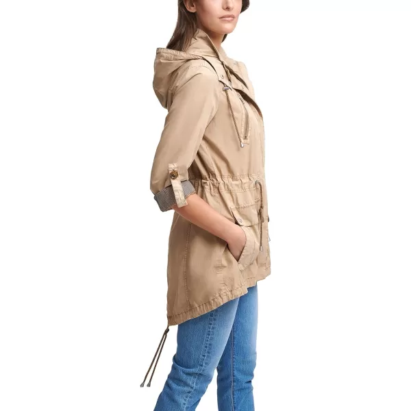 Levis Womens Cotton Hooded Anorak Jacket Standard amp Plus SizesLight Khaki