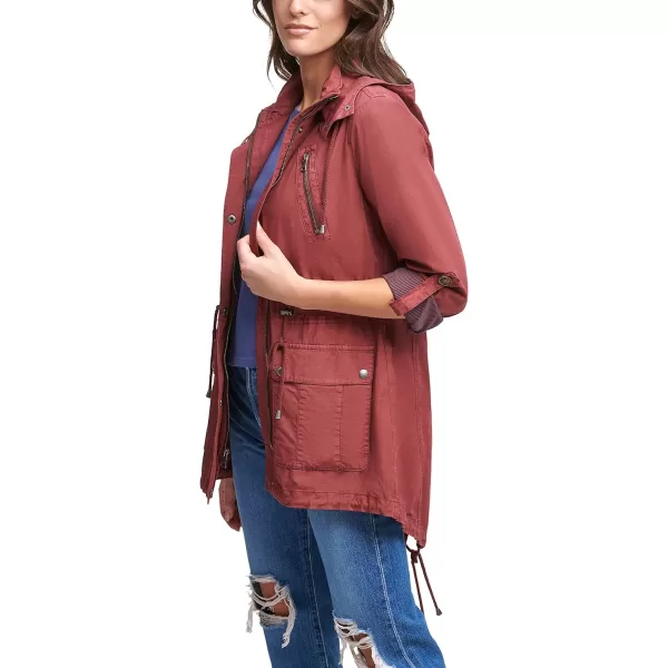 Levis Womens Cotton Hooded Anorak Jacket Standard amp Plus SizesMaroon