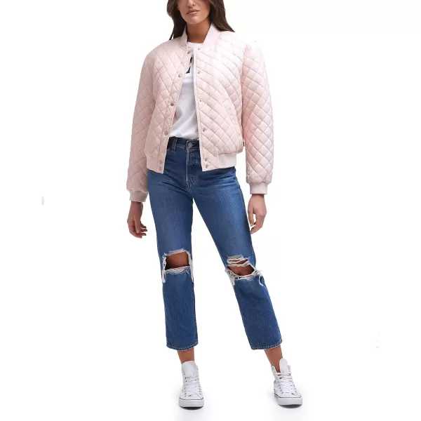 Levis Womens Diamond Quilted Bomber Jacket Peach BlushSherpa Lined SmallLevis Womens Diamond Quilted Bomber Jacket Peach BlushSherpa Lined Small