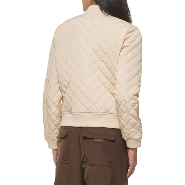 Levis Womens Diamond Quilted Bomber Jacket Regular amp Plus SizeCream Ivory