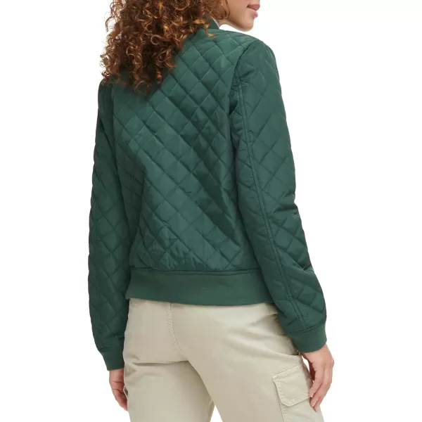 Levis Womens Diamond Quilted Bomber Jacket Regular amp Plus SizeDarkest Spruce