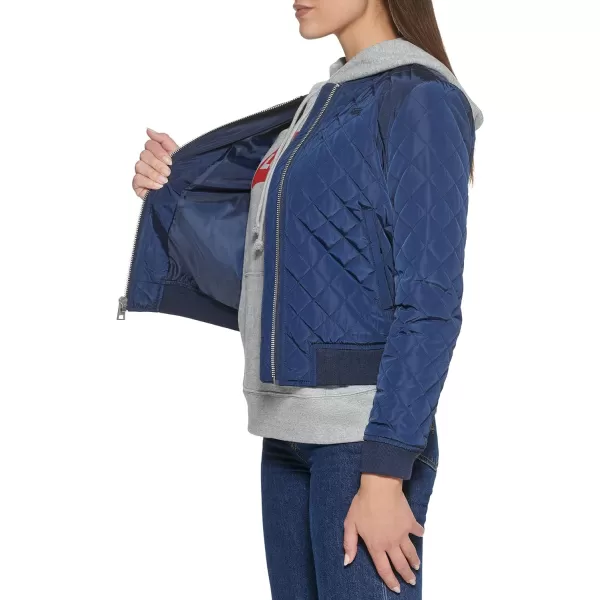 Levis Womens Diamond Quilted Bomber Jacket Regular amp Plus SizeNavy