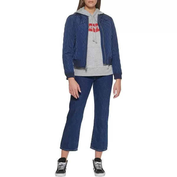 Levis Womens Diamond Quilted Bomber Jacket Regular amp Plus SizeNavy
