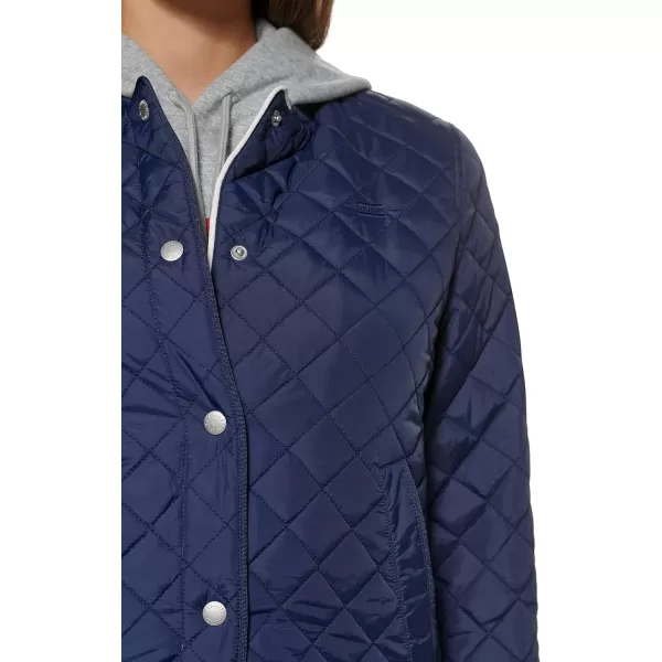 Levis Womens Diamond Quilted Bomber Jacket Regular amp Plus SizeNavy Sherpa Lined