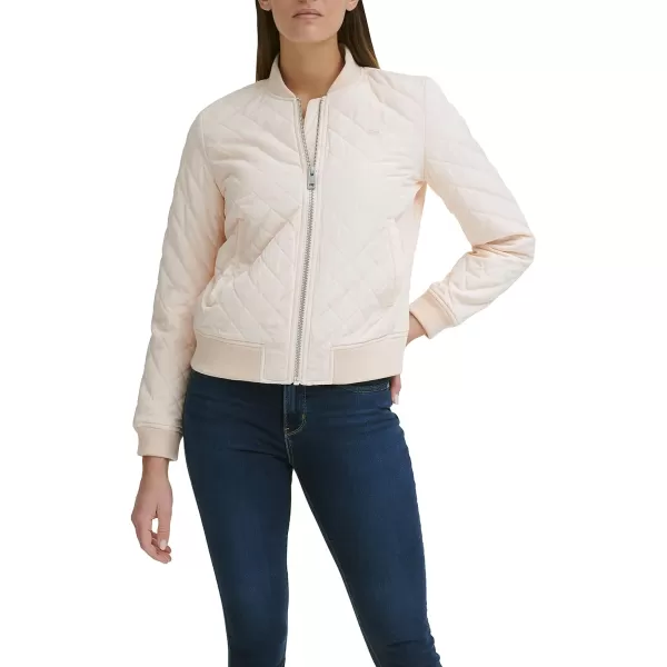 Levis Womens Diamond Quilted Bomber Jacket Regular amp Plus SizeScallop Pink