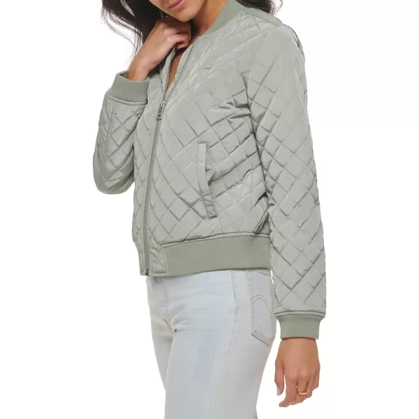 Levis Womens Diamond Quilted Bomber Jacket Regular amp Plus SizeSea Green