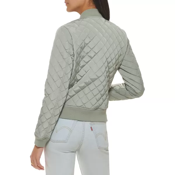 Levis Womens Diamond Quilted Bomber Jacket Regular amp Plus SizeSea Green