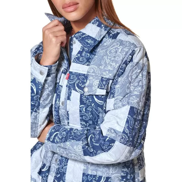 Levis Womens Diamond Quilted Shirt JacketPaisley Patchwork