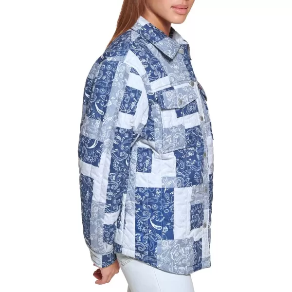 Levis Womens Diamond Quilted Shirt JacketPaisley Patchwork