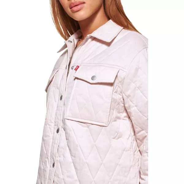 Levis Womens Diamond Quilted Shirt JacketPeach Blush