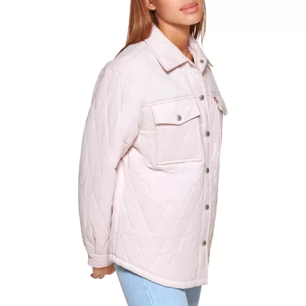 Levis Womens Diamond Quilted Shirt JacketPeach Blush