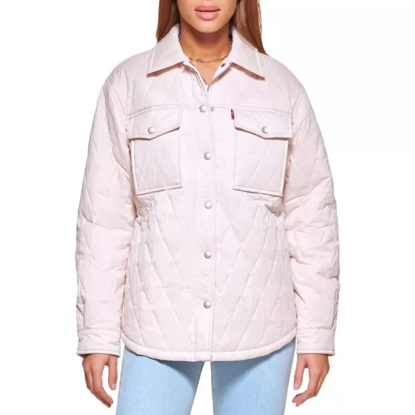 Levis Womens Diamond Quilted Shirt JacketPeach Blush