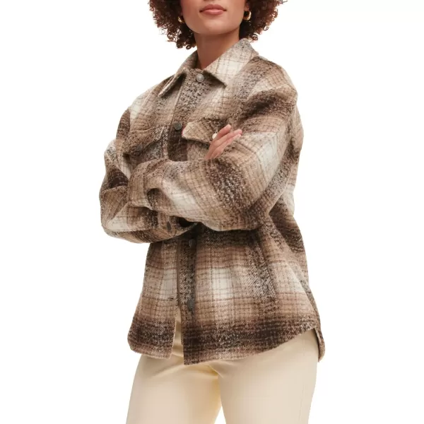 Levis Womens Fashion Shirt Jacket Standard amp Plus SizesBeige Plaid