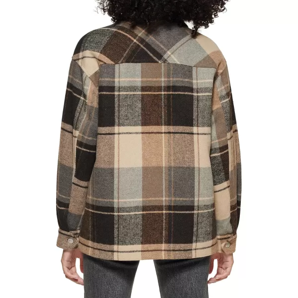 Levis Womens Fashion Shirt Jacket Standard amp Plus SizesBrown Plaid