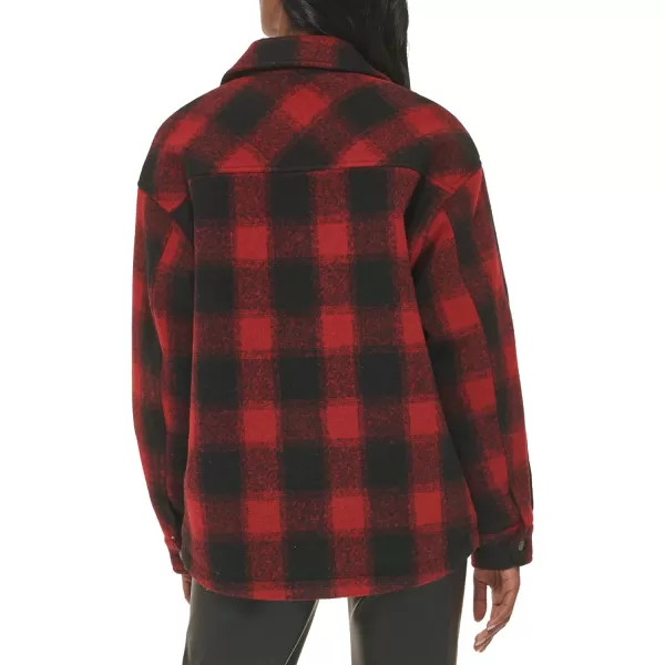 Levis Womens Fashion Shirt Jacket Standard amp Plus SizesRedBlack Plaid