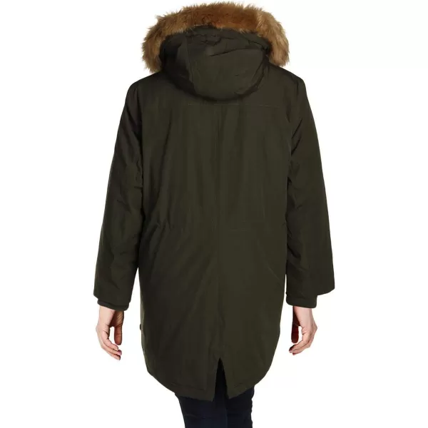 Levis Womens Faux Fur Lined Hooded Parka JacketnbspStandard and Plus SizePlus Size Olive