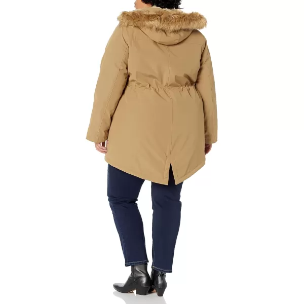 Levis Womens Faux Fur Lined Hooded Parka JacketnbspStandard and Plus SizePlus Size Tan