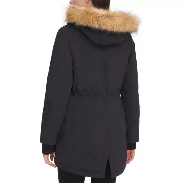 Levis Womens Faux Fur Lined Hooded Parka JacketnbspStandard and Plus SizeStandard Black Tan Fur