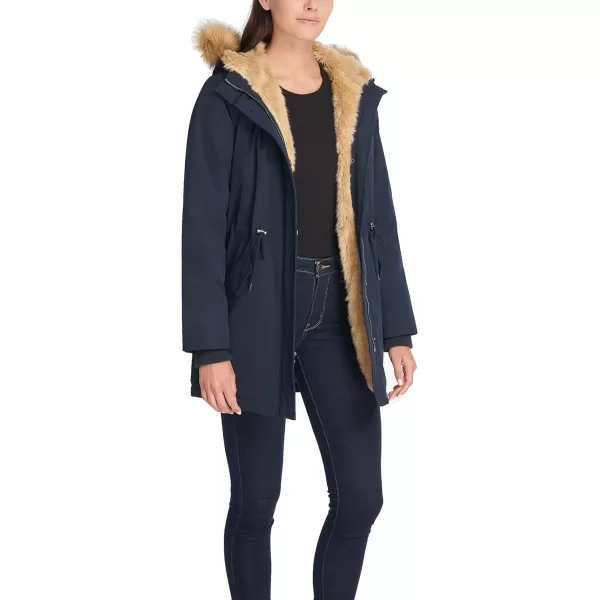 Levis Womens Faux Fur Lined Hooded Parka JacketnbspStandard and Plus SizeStandard Navy