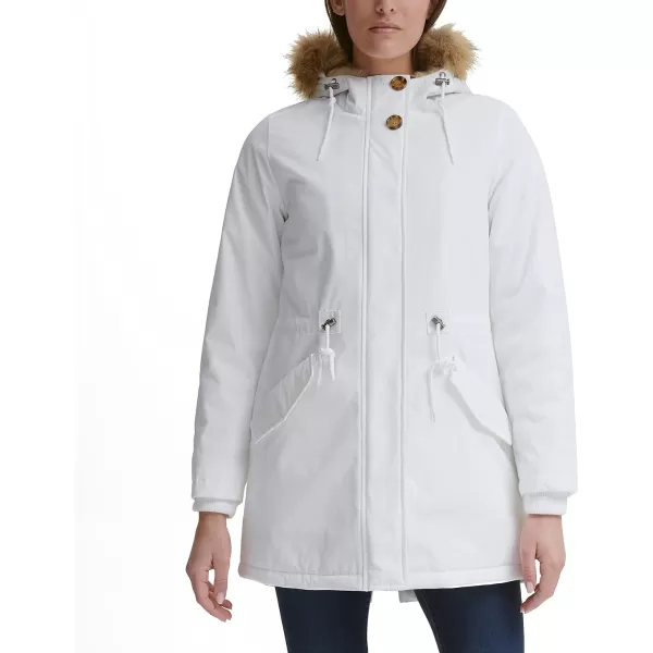 Levis Womens Faux Fur Lined Hooded Parka JacketnbspStandard and Plus SizeStandard White