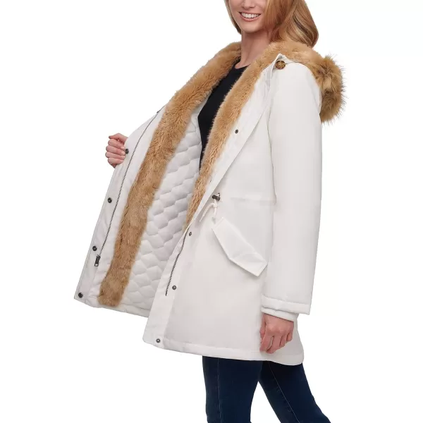 Levis Womens Faux Fur Lined Hooded Parka JacketnbspStandard and Plus SizeStandard White