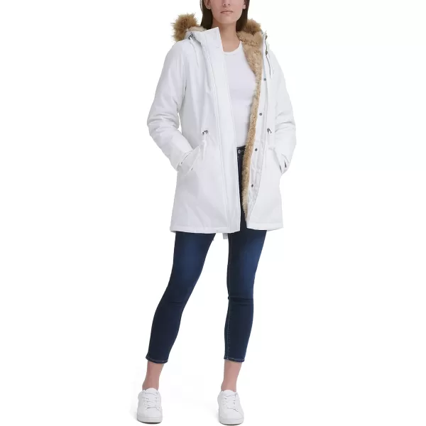 Levis Womens Faux Fur Lined Hooded Parka JacketnbspStandard and Plus SizeStandard White