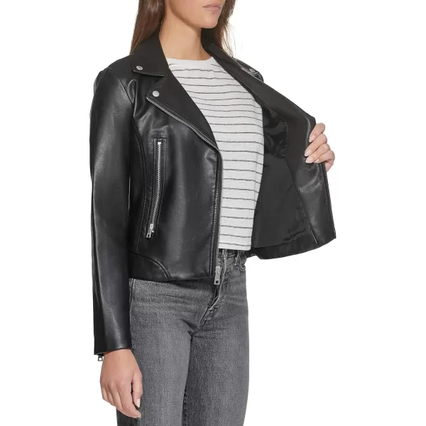 Levis Womens Faux Leather Asymmetrical Moto JacketBlack