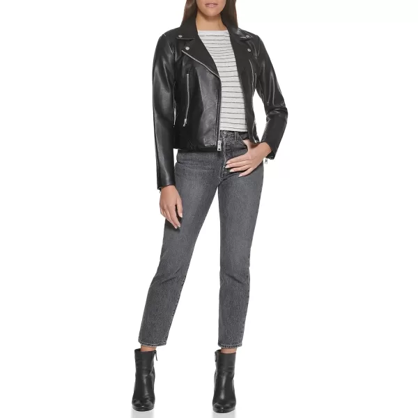 Levis Womens Faux Leather Asymmetrical Moto JacketBlack