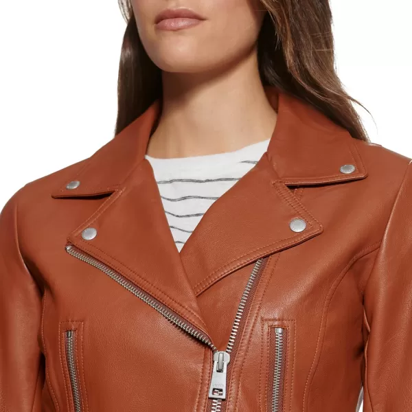 Levis Womens Faux Leather Asymmetrical Moto JacketCamel