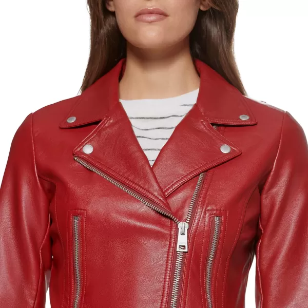 Levis Womens Faux Leather Asymmetrical Moto JacketRed