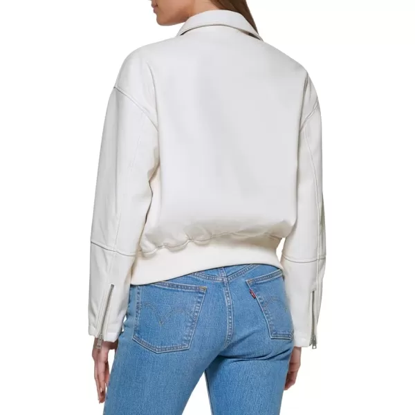 Levis Womens Faux Leather Bomber with Laydown CollarOyster