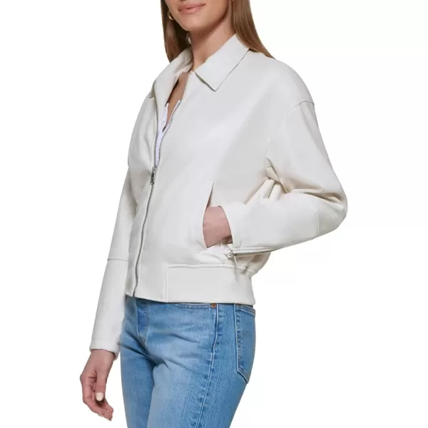 Levis Womens Faux Leather Bomber with Laydown CollarOyster