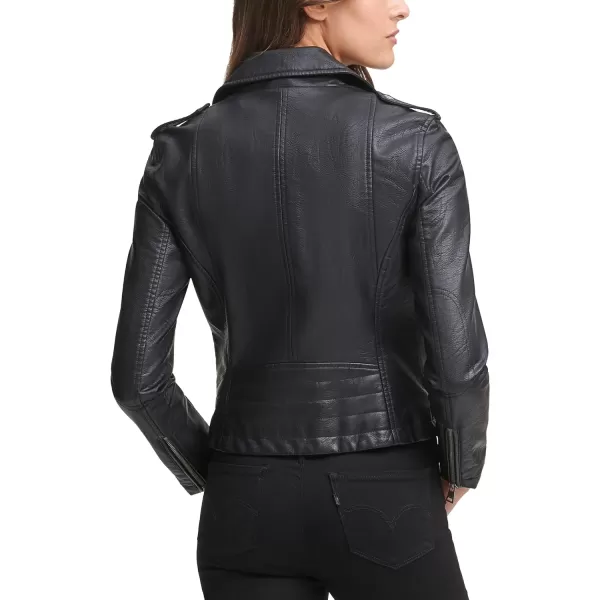 Levis Womens Faux Leather Classic Asymmetrical Motorcycle Jacket Standard amp Plus SizesClassic Black