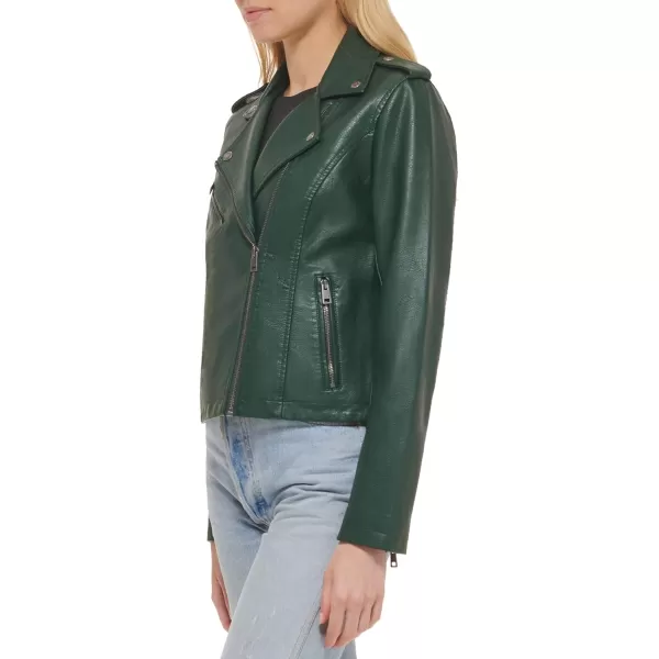 Levis Womens Faux Leather Classic Asymmetrical Motorcycle Jacket Standard amp Plus SizesLight Pine