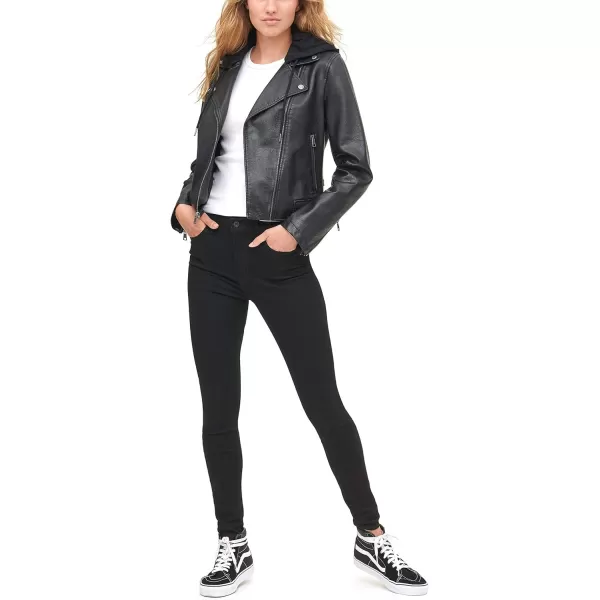 Levis Womens Faux Leather Classic Asymmetrical Motorcycle Jacket Standard amp Plus SizesStandard Black