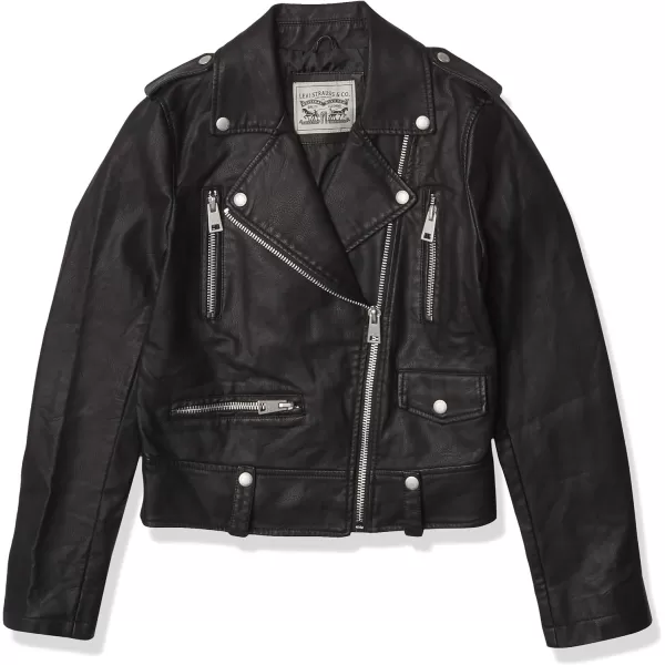 Levis Womens Faux Leather Contemporary Motorcycle Jacket Standard and PlusBlack