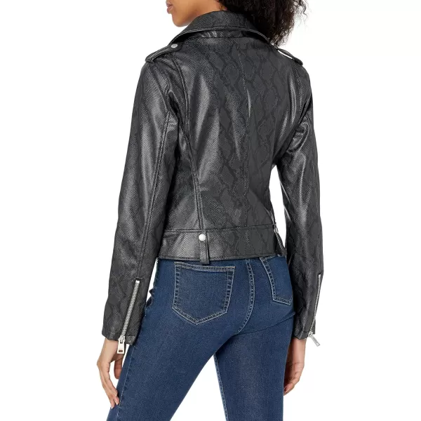 Levis Womens Faux Leather Contemporary Motorcycle Jacket Standard and PlusBlack Snake