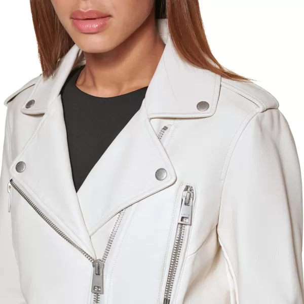 Levis Womens Faux Leather Contemporary Motorcycle Jacket Standard and PlusOyster Solid