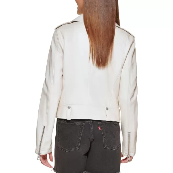Levis Womens Faux Leather Contemporary Motorcycle Jacket Standard and PlusOyster Solid