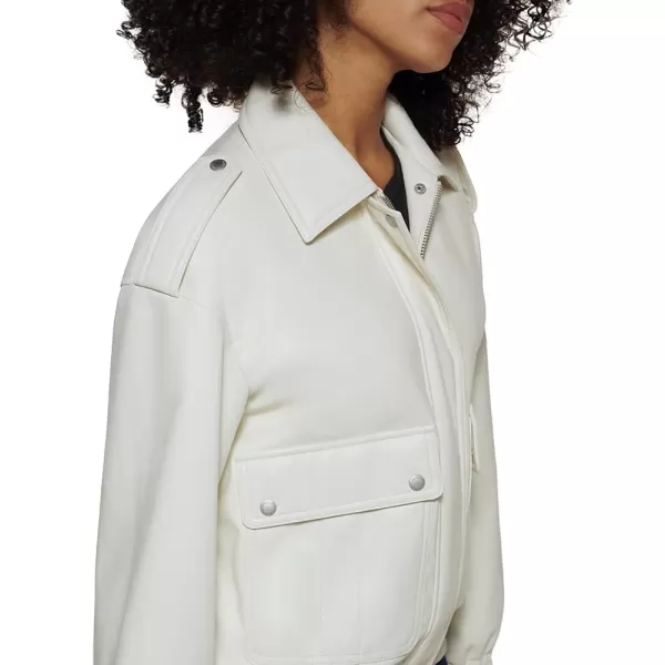 Levis Womens Faux Leather Dad Bomber JacketOyster