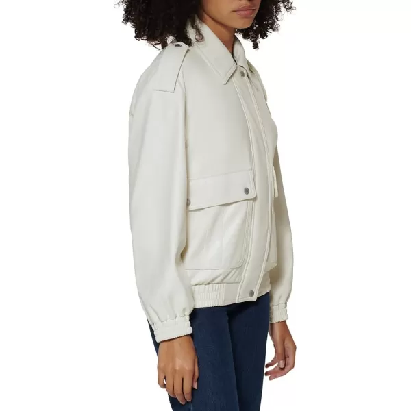 Levis Womens Faux Leather Dad Bomber JacketOyster