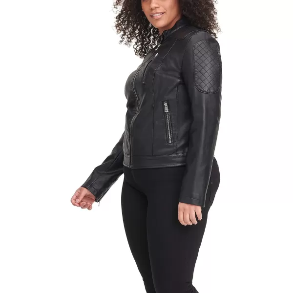 Levis Womens Faux Leather Motocross Racer Jacket Standard and PlusBlack